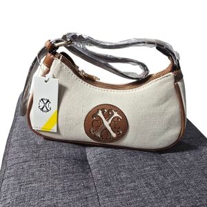 Christian Lacroix CXL Iris CXL Logo Natural Cognac Shoulder Bag NWT